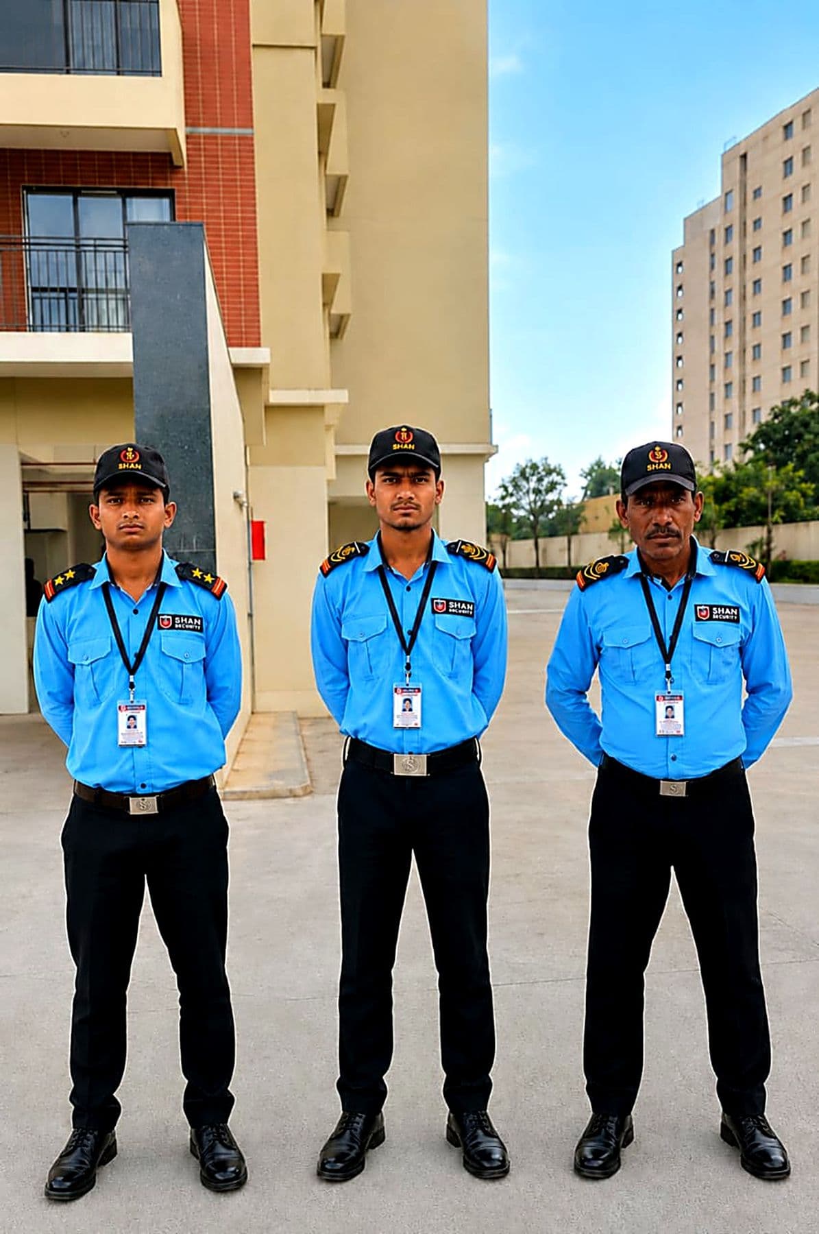 Uniformed Shan Maintenance Services security personnel on deployment