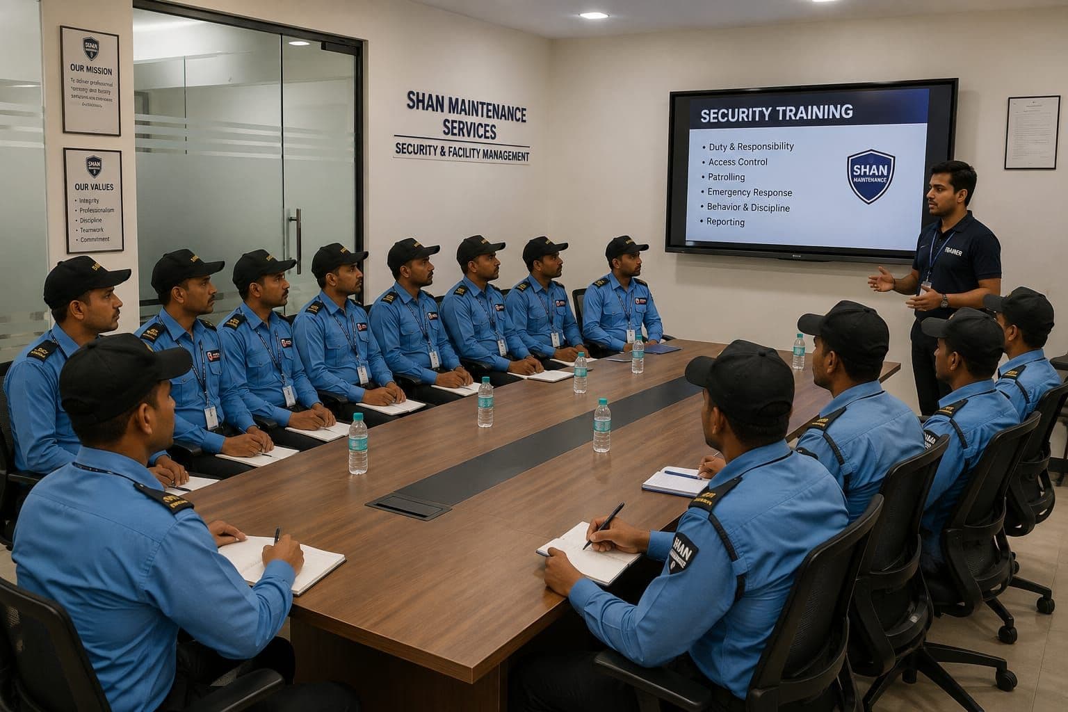 Shan Maintenance Services in-house security training session